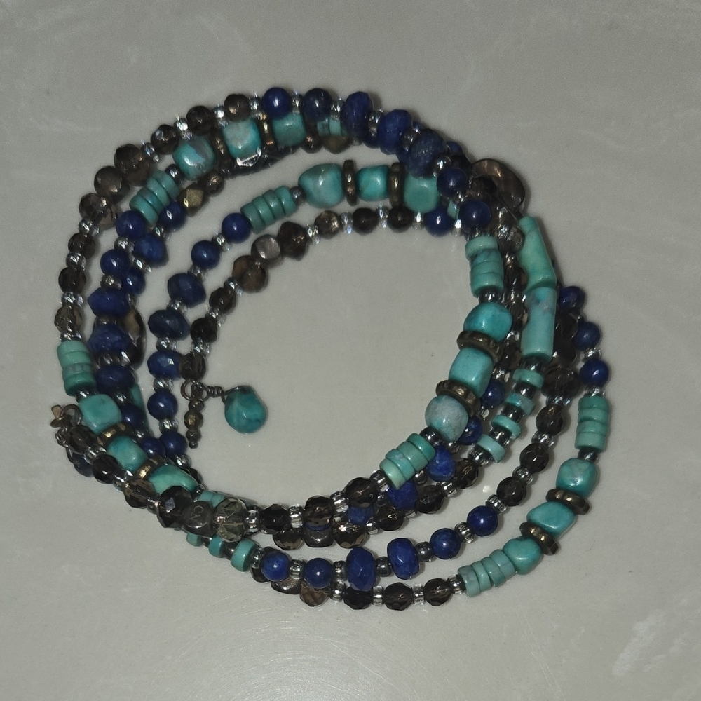 Turquoise and Blue Beaded Bracelet